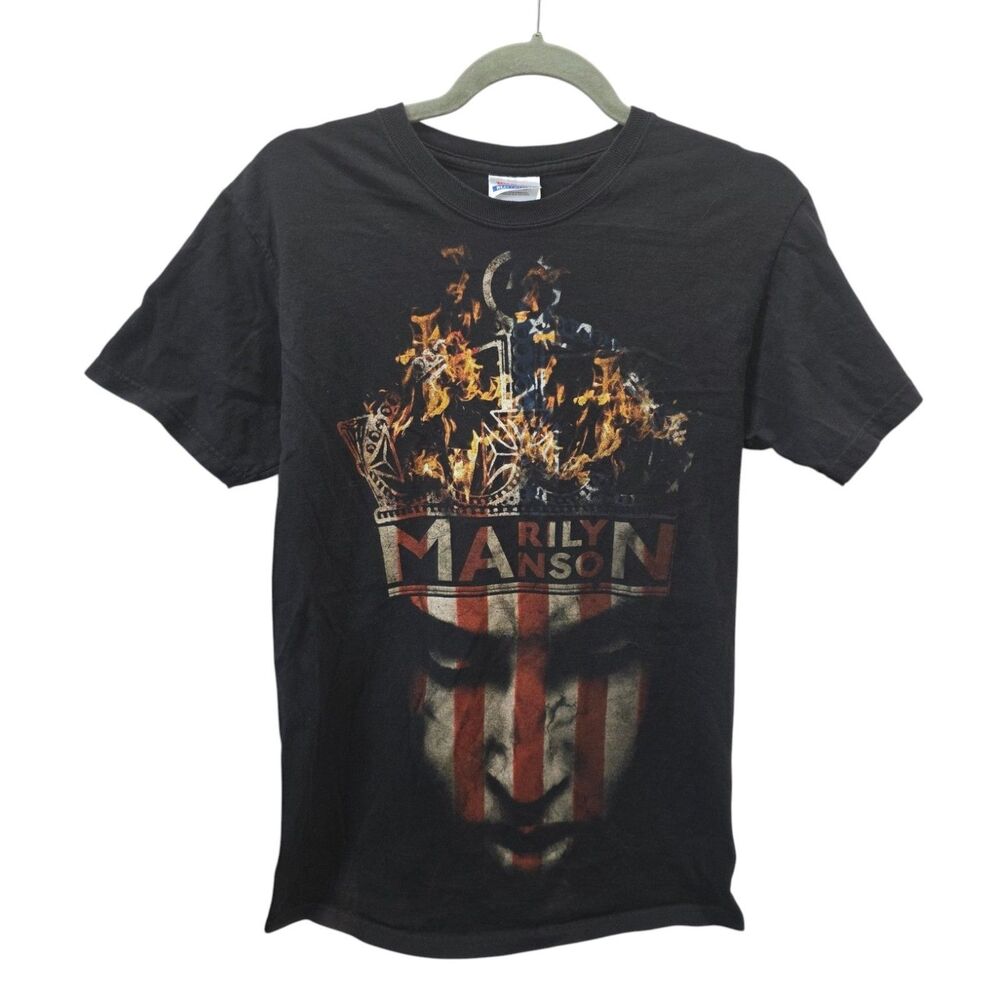 Marilyn Manson Band Tee Black Graphic Shirt Adult Small Hanes Heavyweight